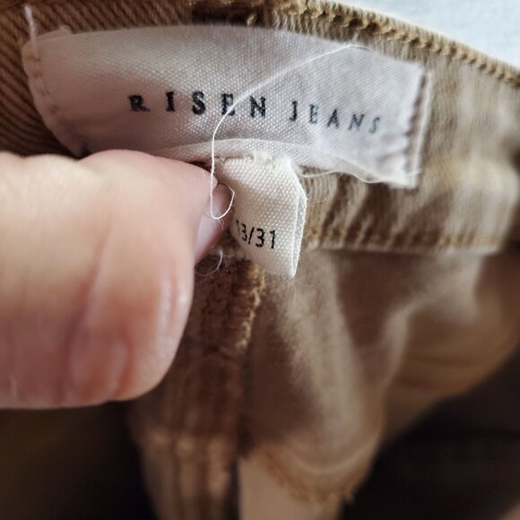 Risen Jeans Womens 13/31 Tan Brown Stretch Denim Flared - Picture 2 of 10